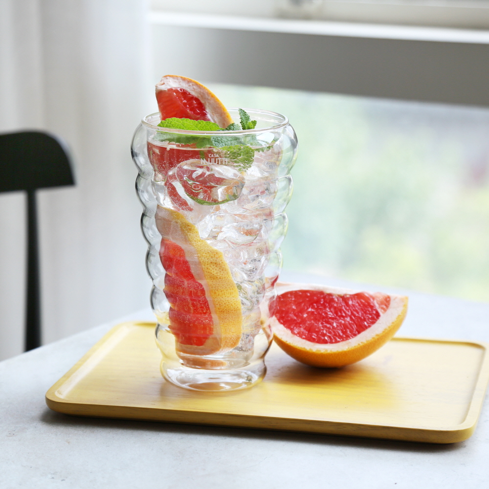 까사무띠 내열 이중유리컵 카페 유리잔 맥주잔 하이볼 / 310ml, 2개, 아넬리(M)