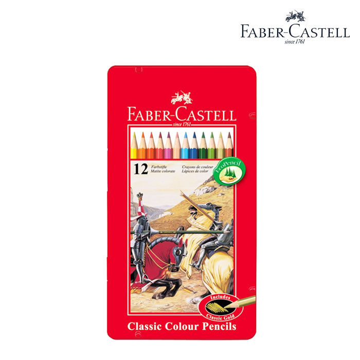 파버카스텔 일반 색연필 12색 틴케이스