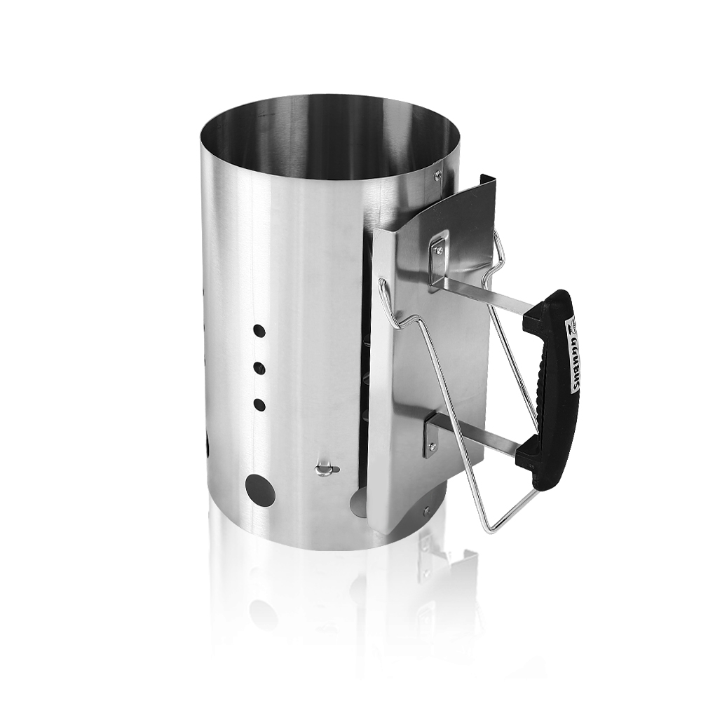 꾸버스 스텐 차콜스타터 특대형 원형 BIG 숯불 착화기 캠핑 휴대용 침니스타터 바베큐그릴