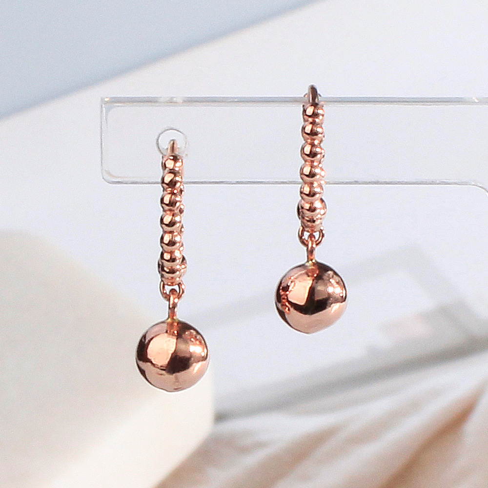 신비한 볼 5mm 딸랑이 미니 원터치 데일리 금 귀걸이 14K 18K 친구 선물 여자 이미지 2