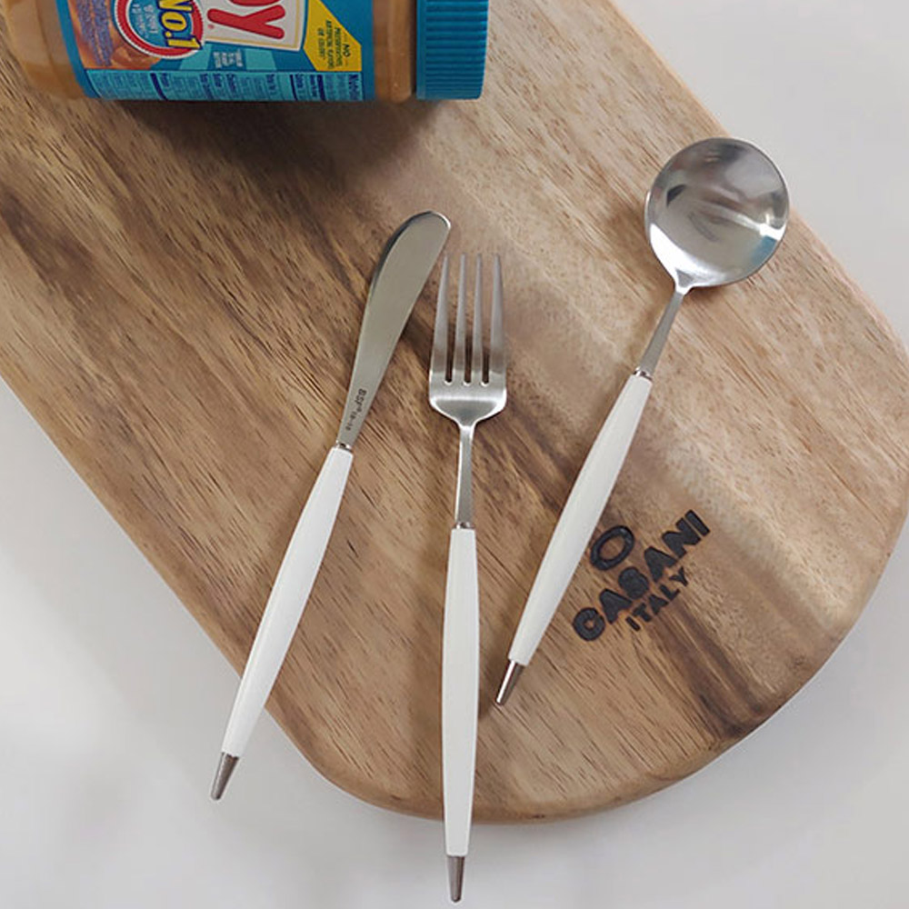 디저트 커트러리 포크 버터나이프 - 6color 로얄스위트 디저트스푼_아이보리