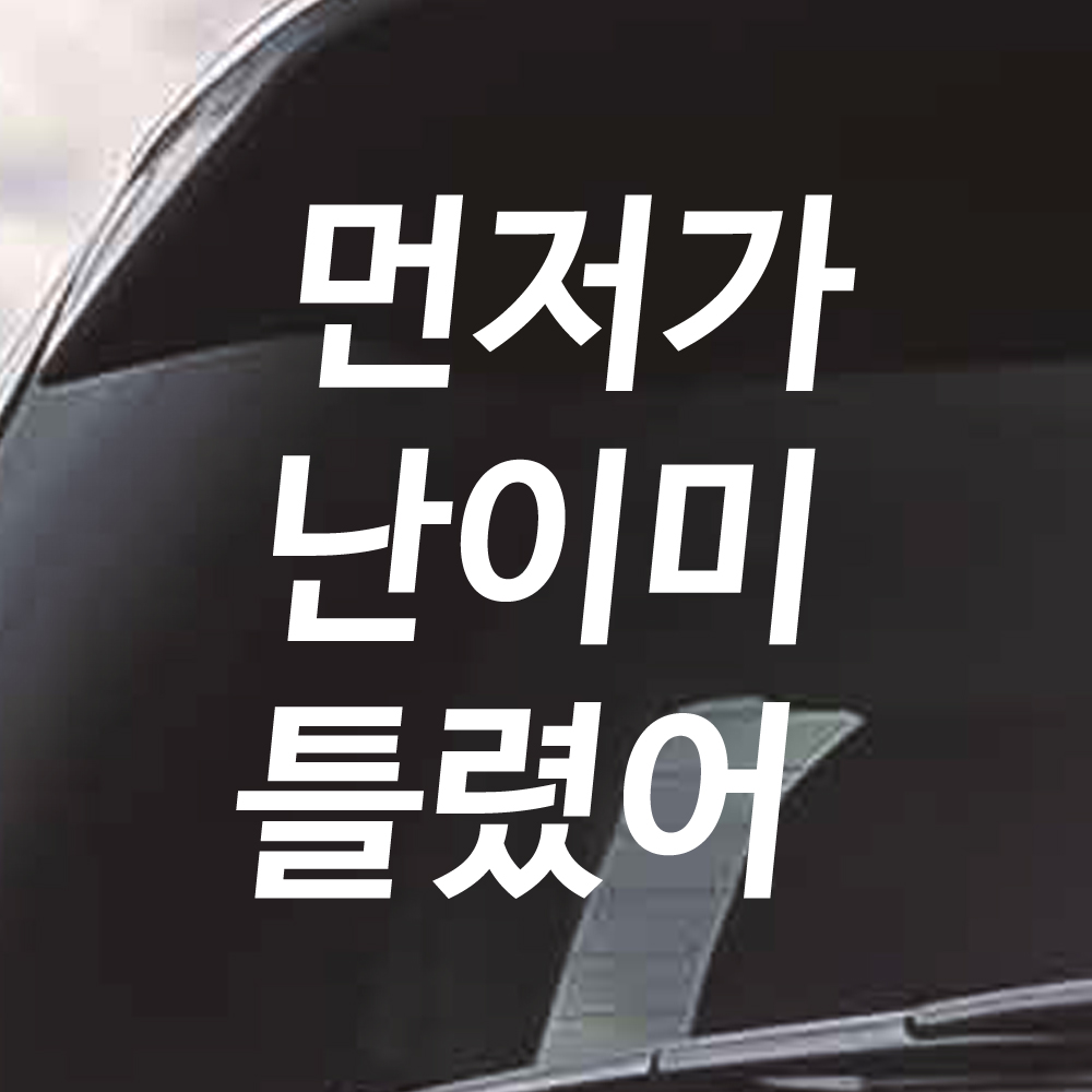 먼저가 난이미 틀렸어 초보운전 스티커 M 흰색 - 상세 이미지 3