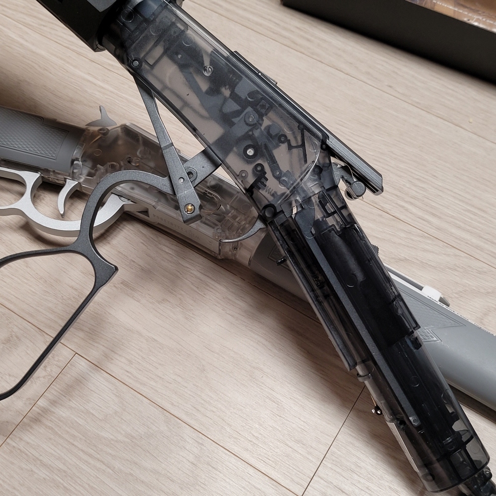 레버액션 콕킹 에어소프트 투명 너프탄 수정탄 윈체스터 m1894 그레이 이미지 7