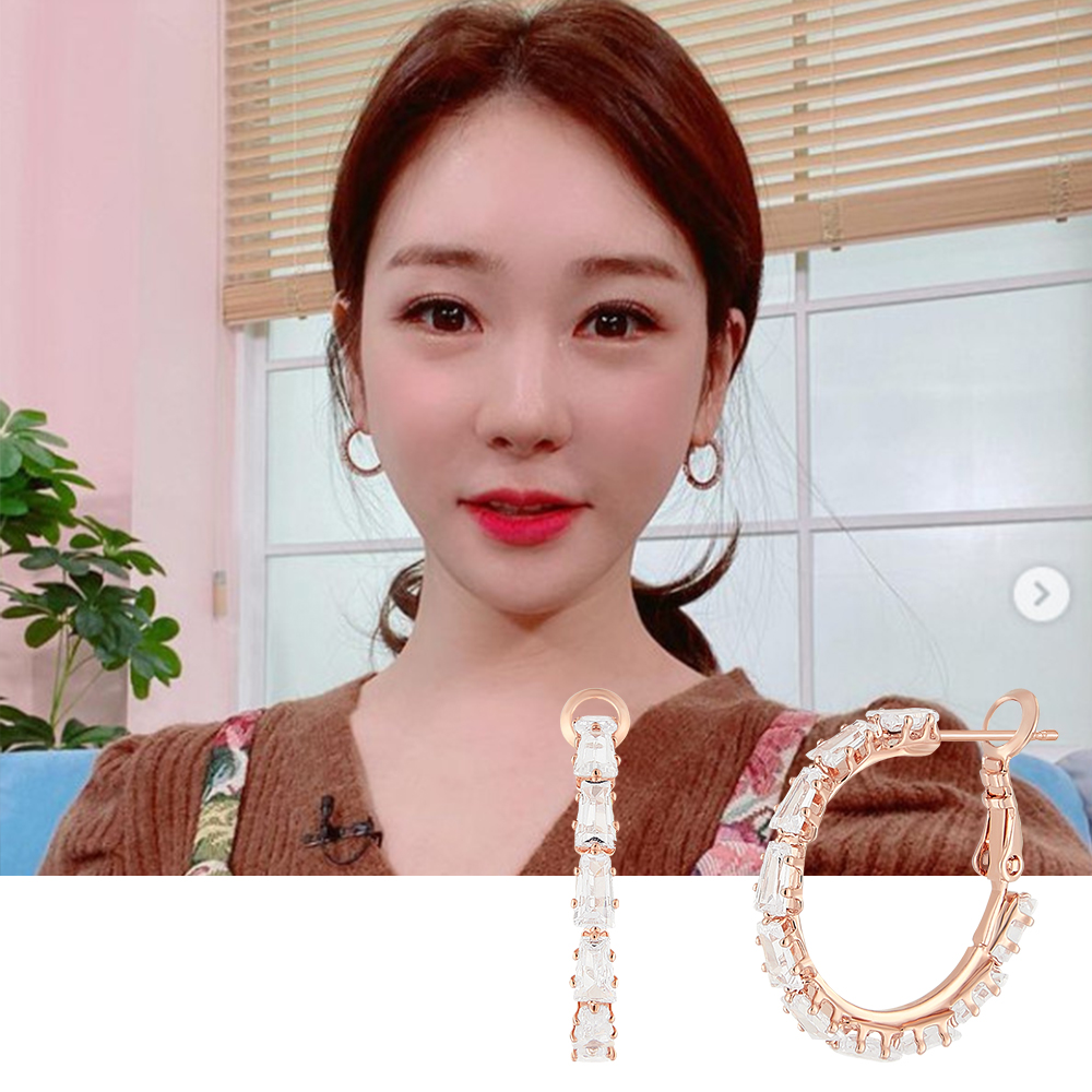 [배윤경, 김남주 착용] 폴브리알 주얼리 바게트 후프링 귀걸이 PKBE0134 - 상세 이미지 4