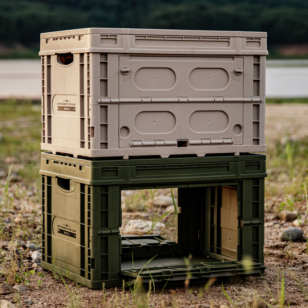 로티캠프 캠핑 박스 접이식 트렁크 카고 폴딩 수납 정리함 ECB 탄