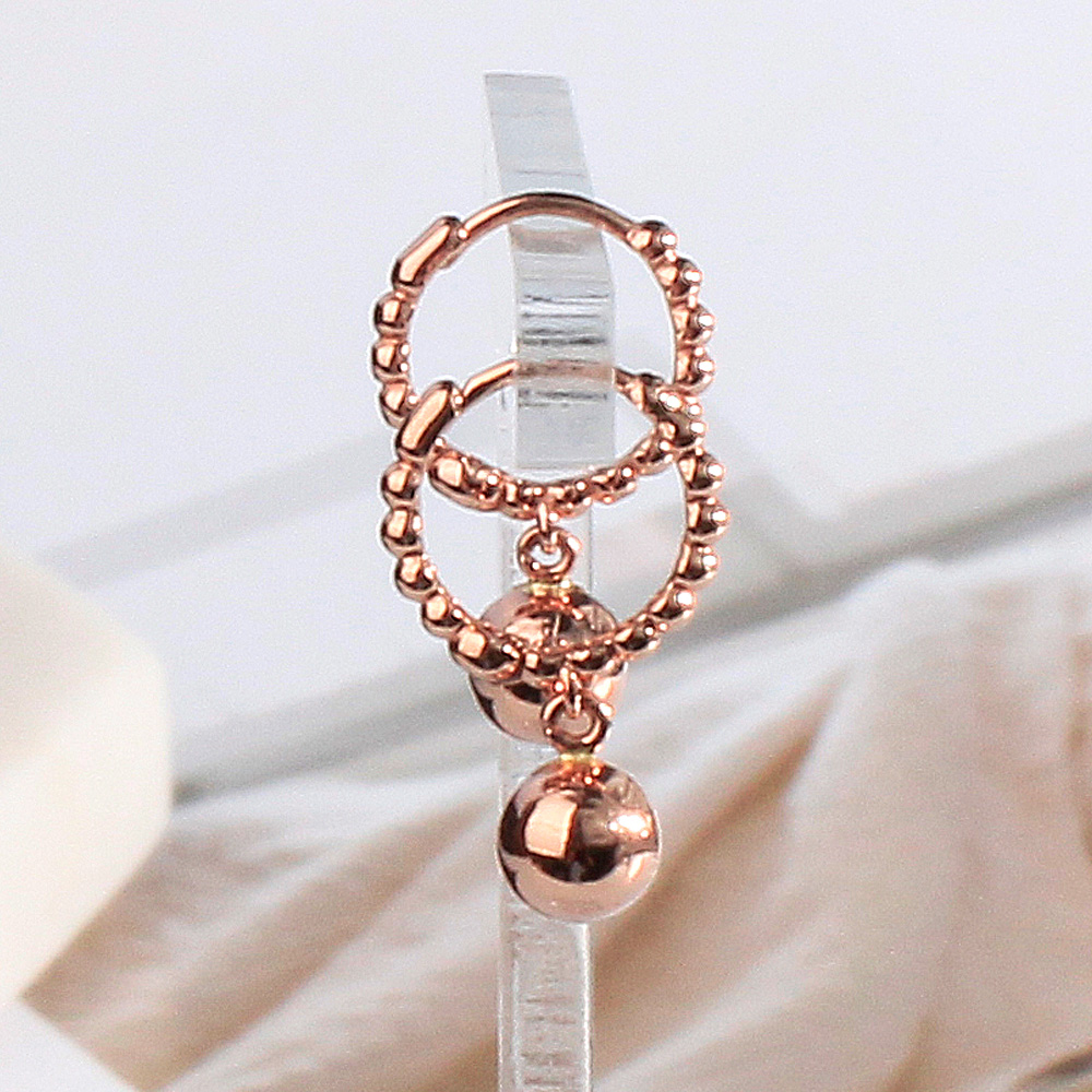신비한 볼 5mm 딸랑이 미니 원터치 데일리 금 귀걸이 14K 18K 친구 선물 여자 이미지 3