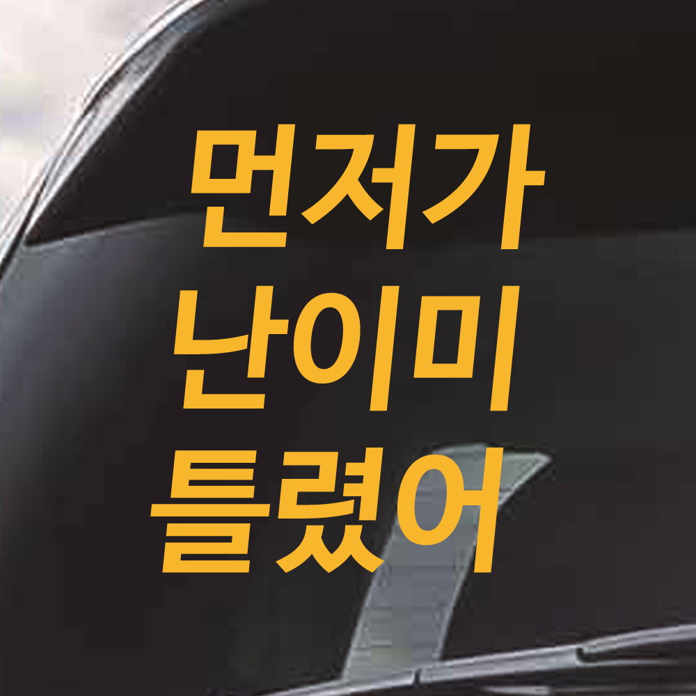 먼저가 난이미 틀렸어 초보운전 스티커 M 흰색 - 상세 이미지 5