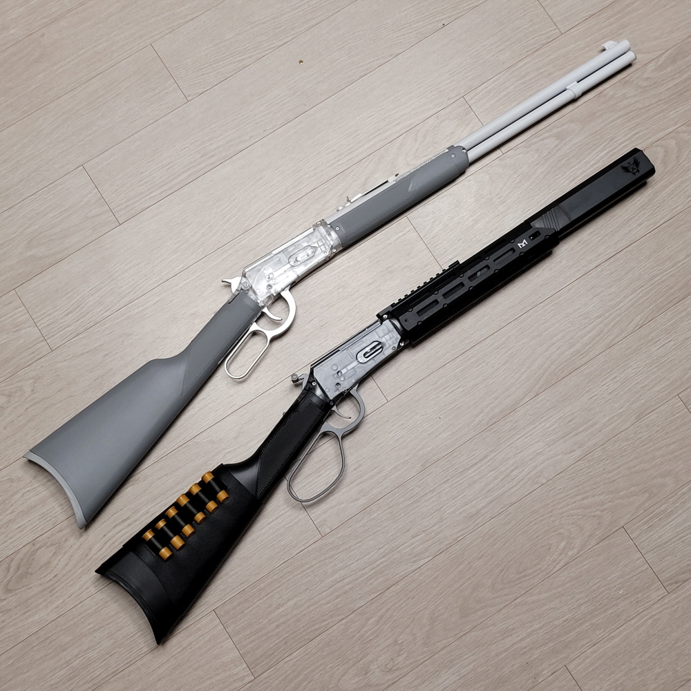 레버액션 콕킹 에어소프트 투명 너프탄 수정탄 윈체스터 m1894 그레이 - 상품 이미지