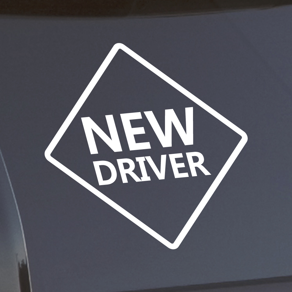 표지판 NEW DRIVER 초보운전 스티커 ND-157B (흰색 M) - 상품 이미지