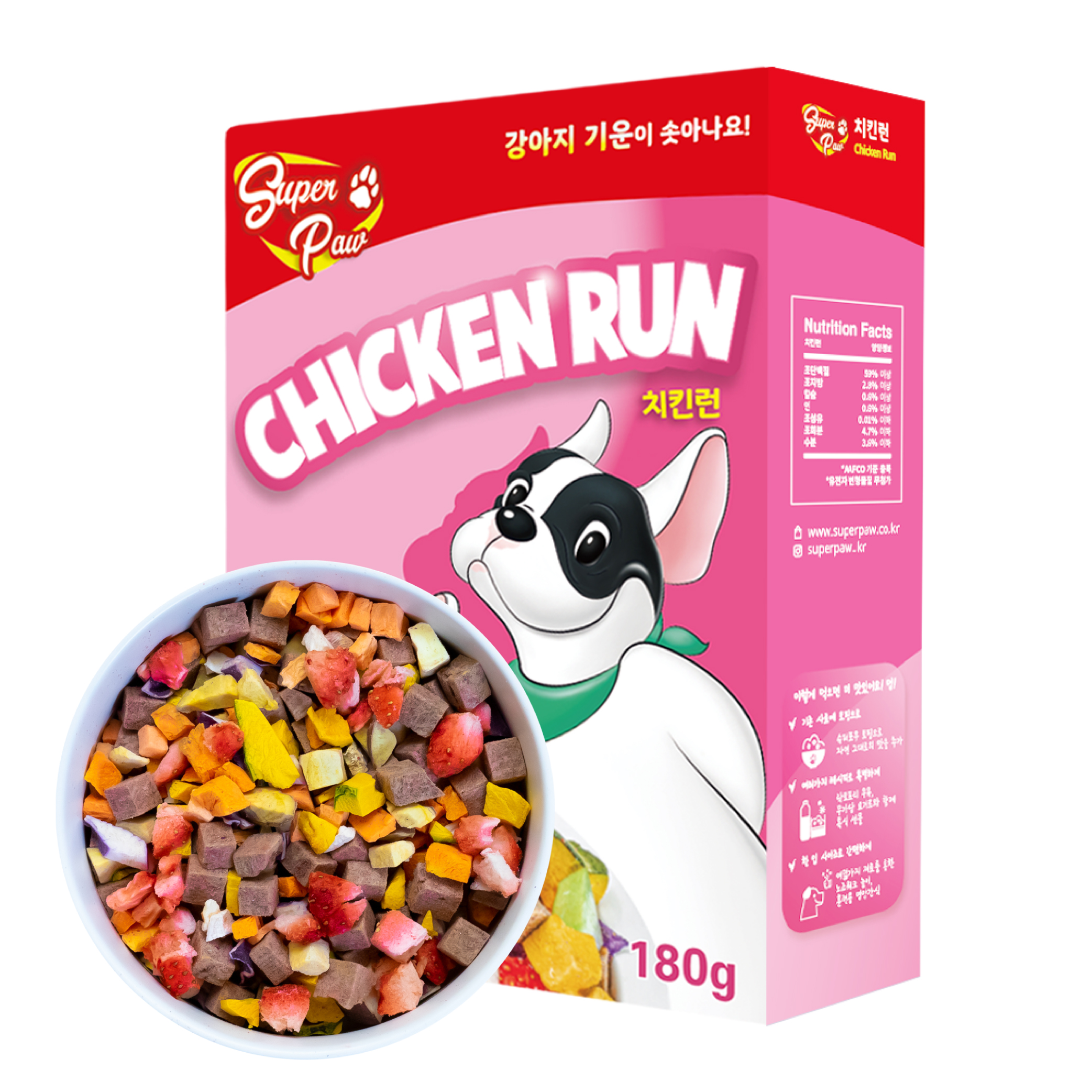 슈퍼포우 동결건조 사료 간식 강아지 시리얼 닭고기, 180g, 1개 - 상세 이미지 2