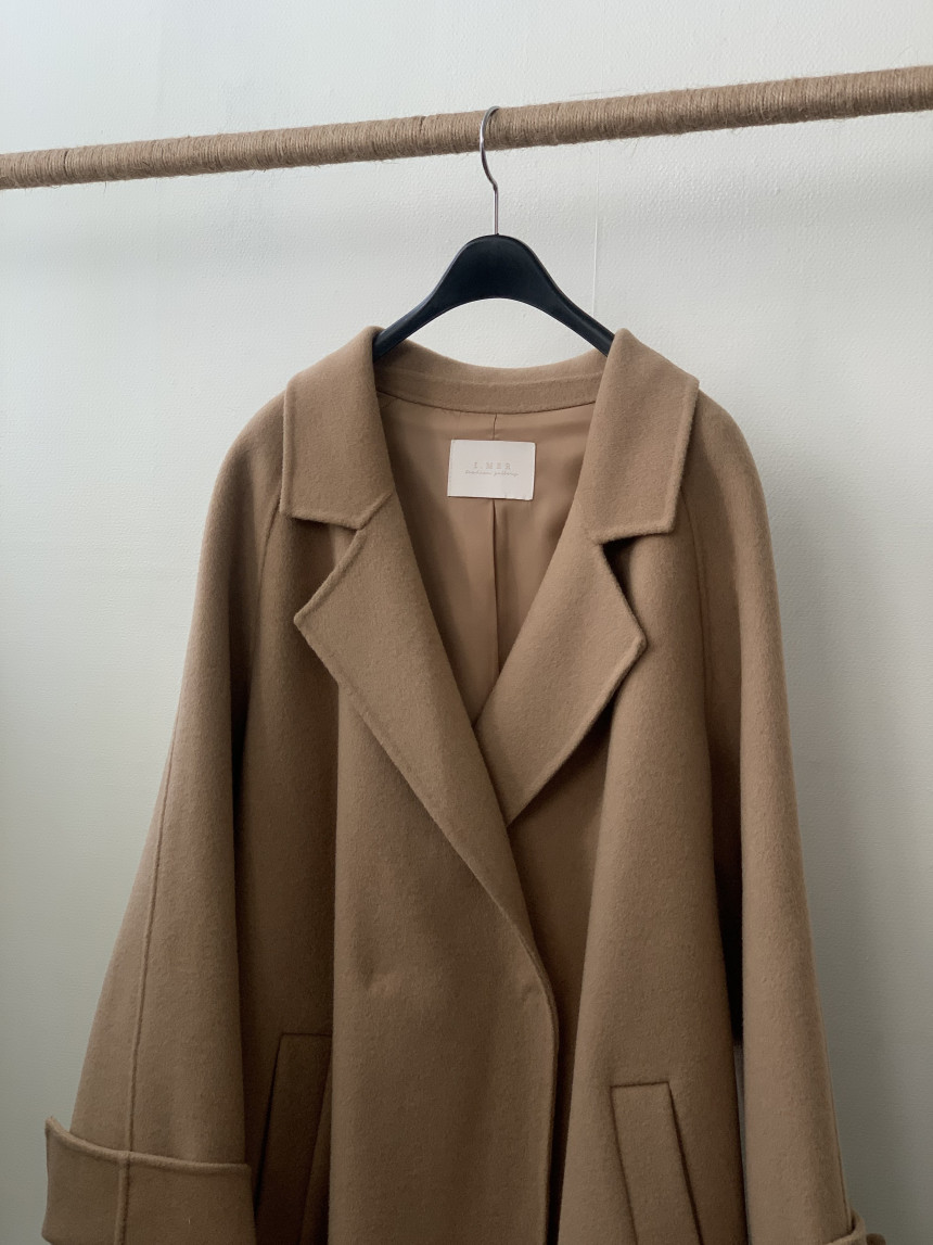 [아이메르/XS,S,F]울100 엘라 핸드메이드코트/ 키작녀 카멜코트 오버핏 빅사이즈 벨트 맥시 롱코트 상세 이미지 72