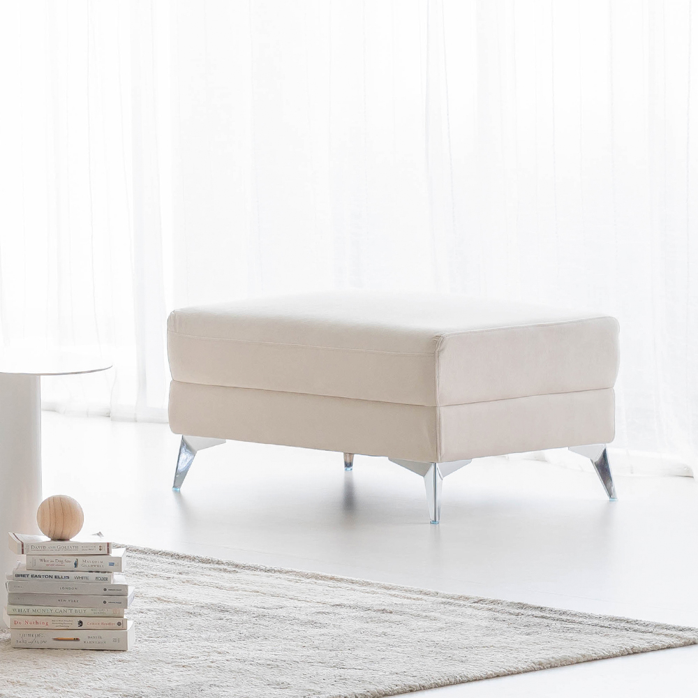 몬스터 아쿠아텍스 이지클린 거실 푹신한 신혼부부 넓은 패브릭 소파 스툴 Event, 오트밀 베이지, 3인용