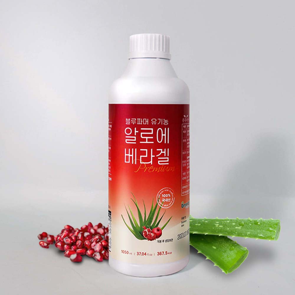 유기농 생 알로에베라겔 90% 먹는 알로에 겔 효과 효능 면역력 쾌변 1050ml 3병 - 상세 이미지 5