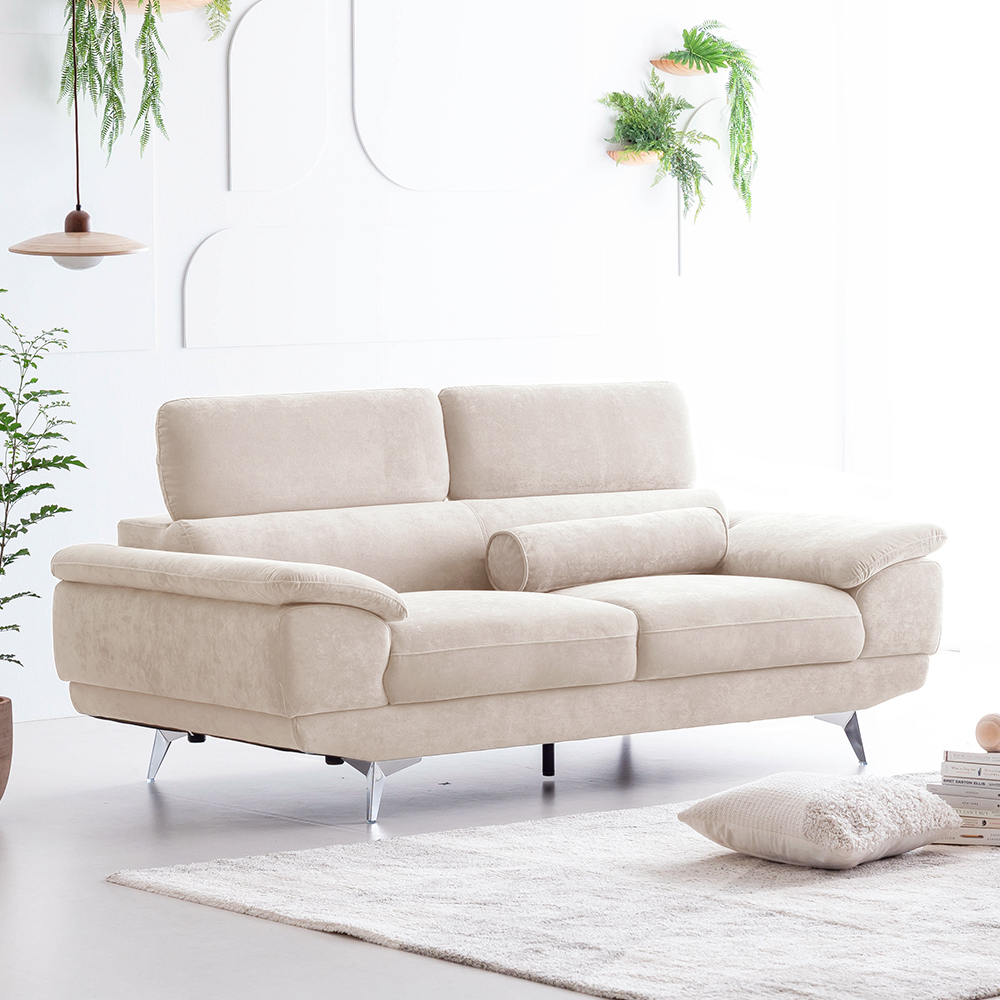 몬스터 아쿠아텍스 이지클린 거실 푹신한 신혼부부 넓은 패브릭 소파 스툴 Event, 오트밀 베이지, 3인용