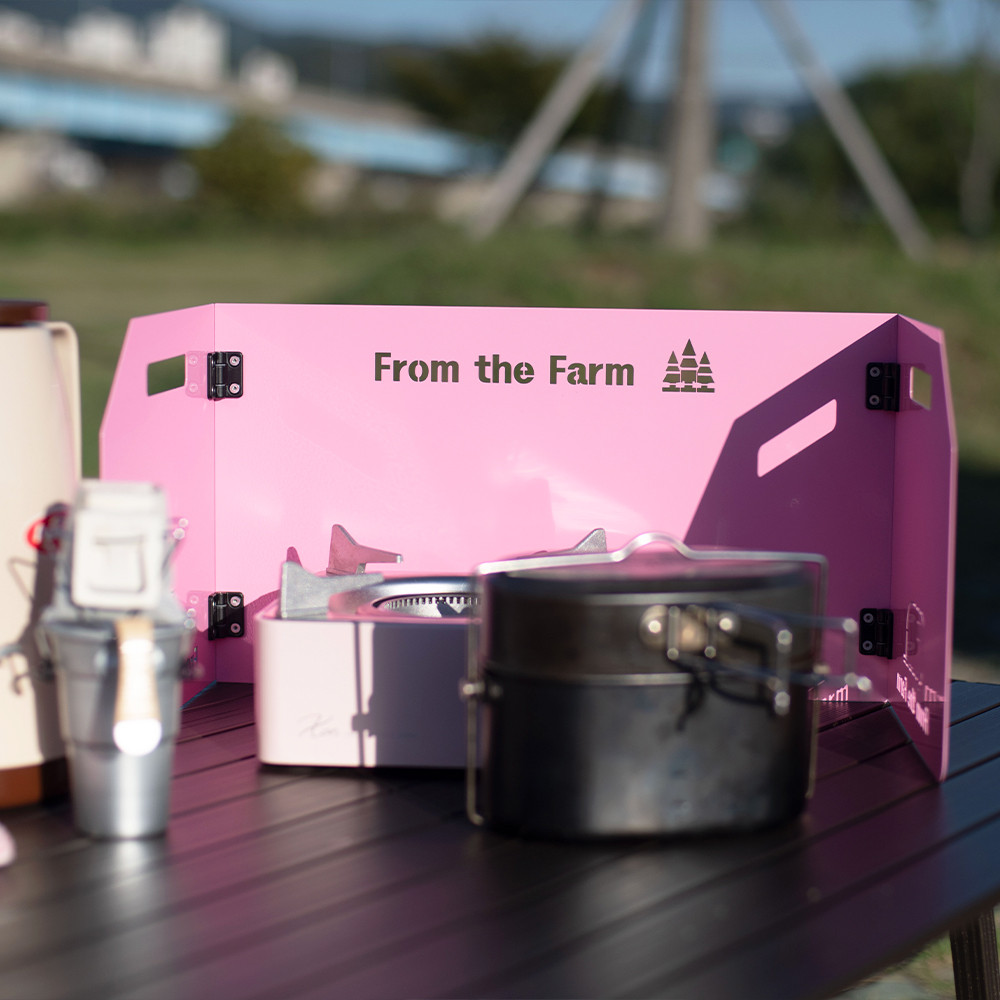 버너바람막이 구이바다 부르스타 캠핑 가스 가림막 M 핫핑크