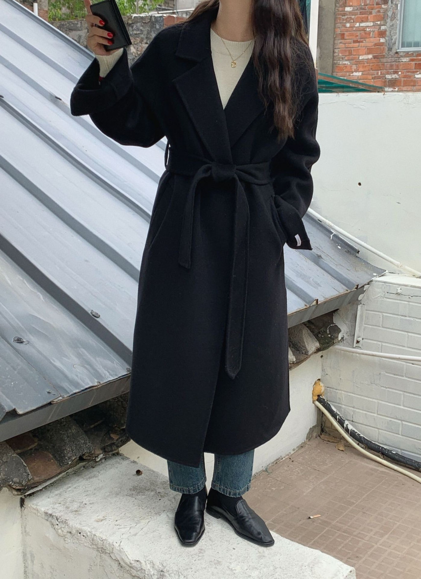 [아이메르/XS,S,F]울100 엘라 핸드메이드코트/ 키작녀 카멜코트 오버핏 빅사이즈 벨트 맥시 롱코트 상세 이미지 54