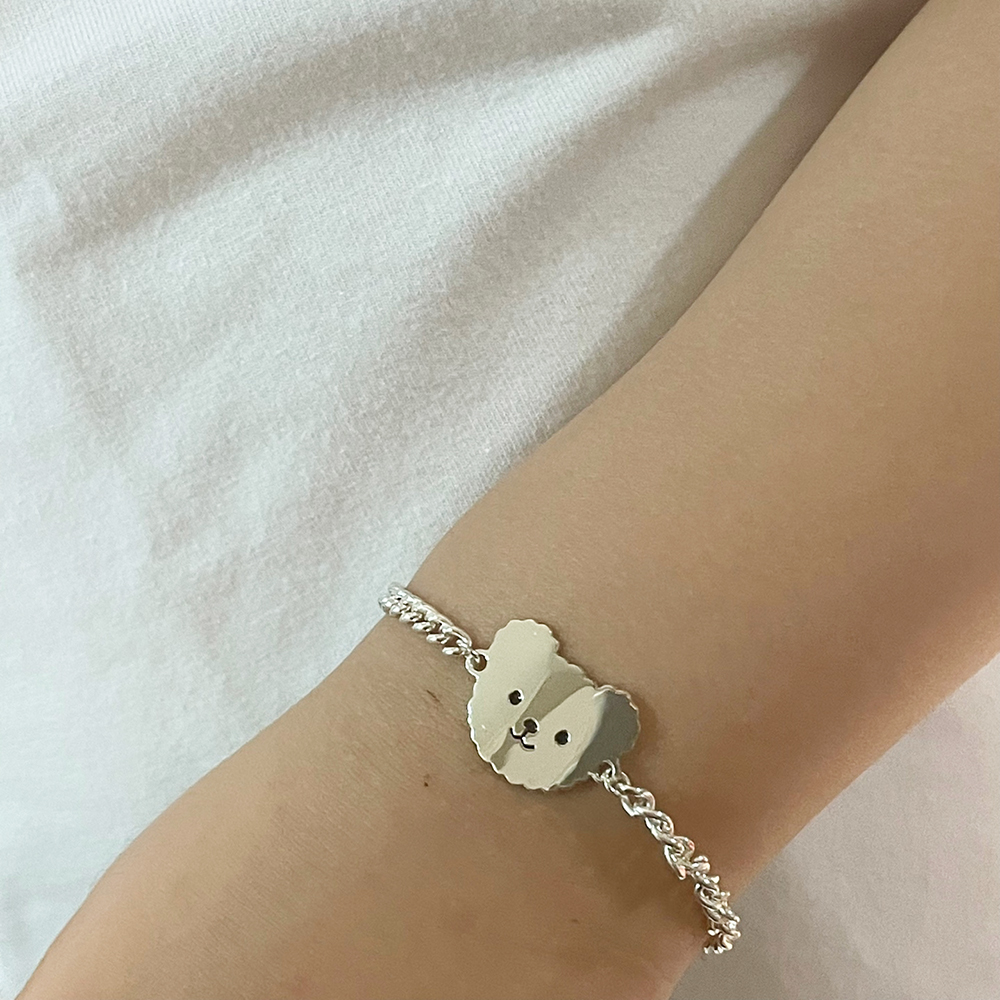귀여운 곰돌이 미아방지팔찌 은925 이미지 6