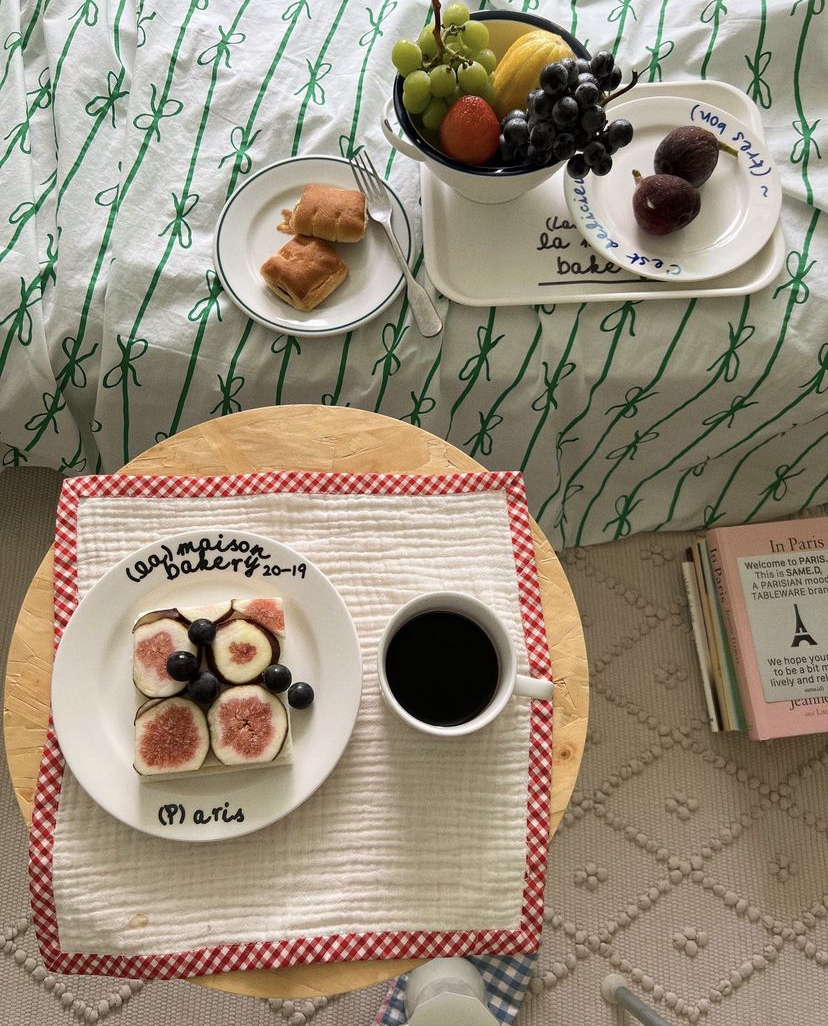 리본 테이블보 아일랜드 식탁보 밥솥 덮개 캠핑 테이블보