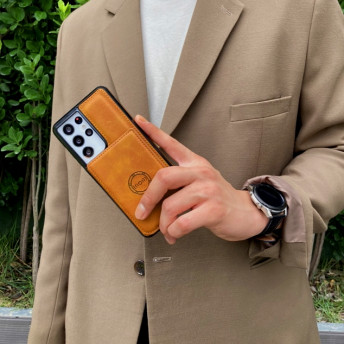 카드 케이스 지갑 가죽 범퍼 블랙, 갤럭시S20울트라 - 상세 이미지 3