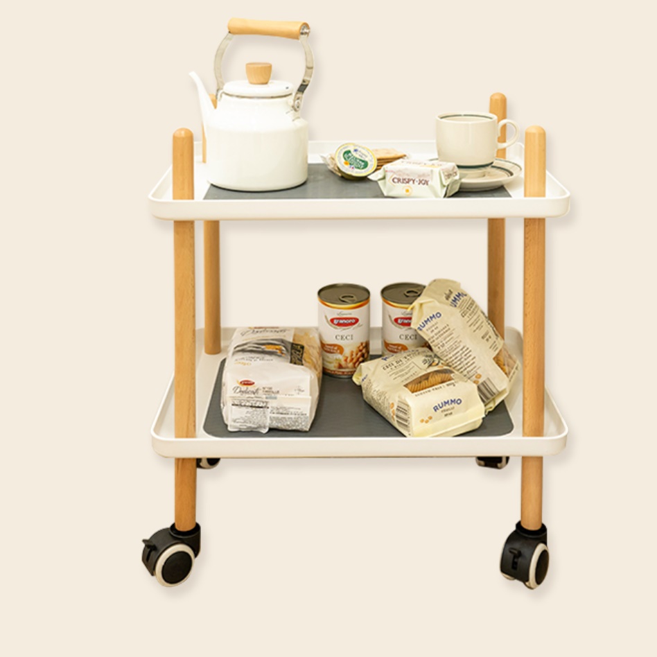 바퀴달린트레이 이동형선반 세탁실트롤리 세제정리함 2단 - 상품 이미지