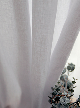 워싱 린넨 거실 커튼 화이트 핀스타일 s-가로125세로150