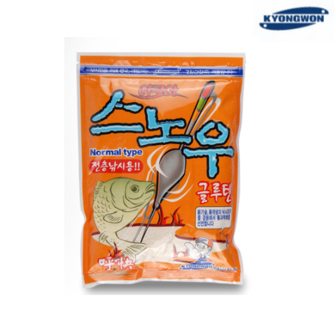 경원산업 아쿠아 스노우 글루텐 떡밥 민물 낚시 붕어 잉어 향어 미끼 - 상품 이미지