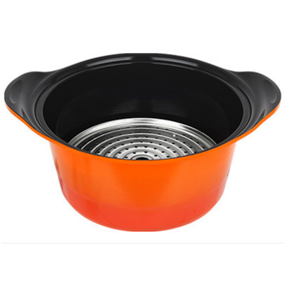 키친아트 곰솥 냄비 28cm 세라믹통주물 스텐 채반포함 코팅 양수 탕 국 솥 육수 큰냄비 - 상세 이미지 4