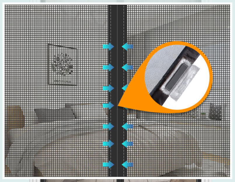 자석방충망 마그네틱 현관방충문 현관모기장 방범 현관문 미세먼지 창문방충망 블랙소 - 상세 이미지 4