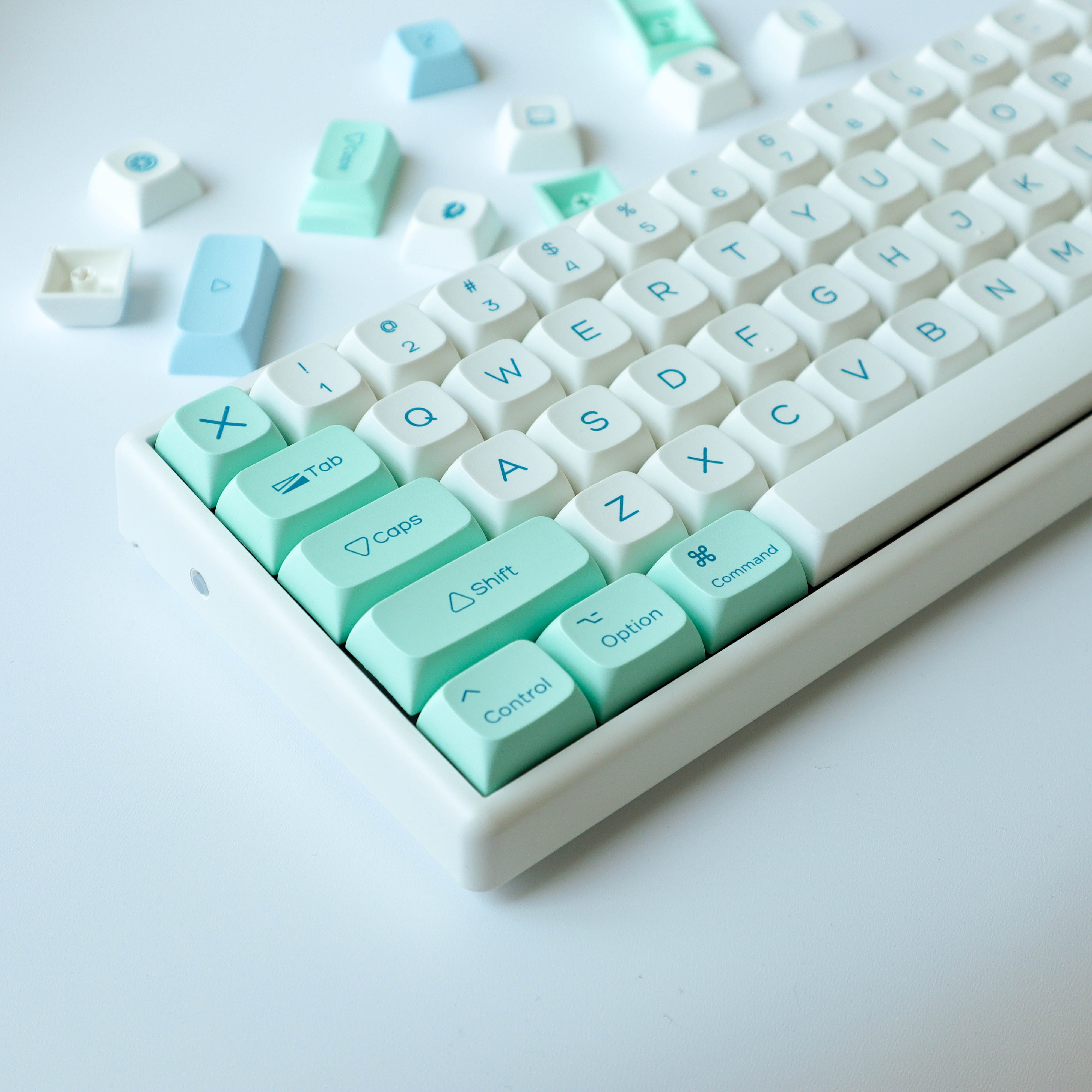 기계식 키보드 키캡 추천 하늘 민트 애플 키캡 XDA PBT