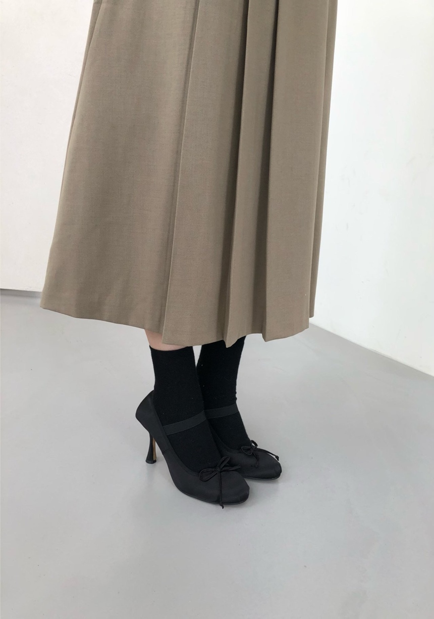 러블리 라운드 리본 메리제인 새틴 밴딩 여성 펌프스 쿠션 힐 8cm 상세 이미지 3