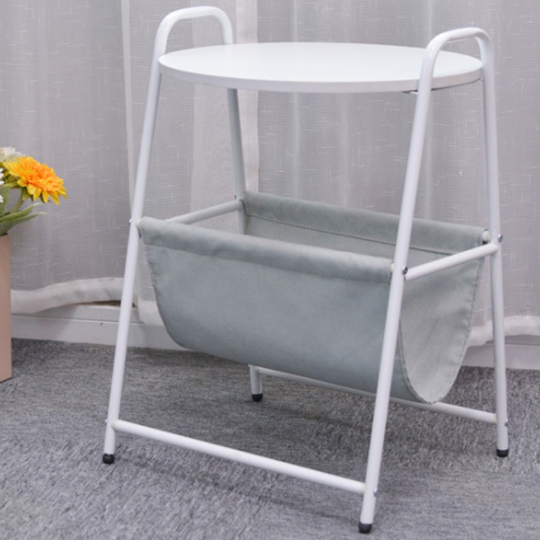 원목 수납 테이블 높은 사이드 테이블 우드 엔틱 티 테이블