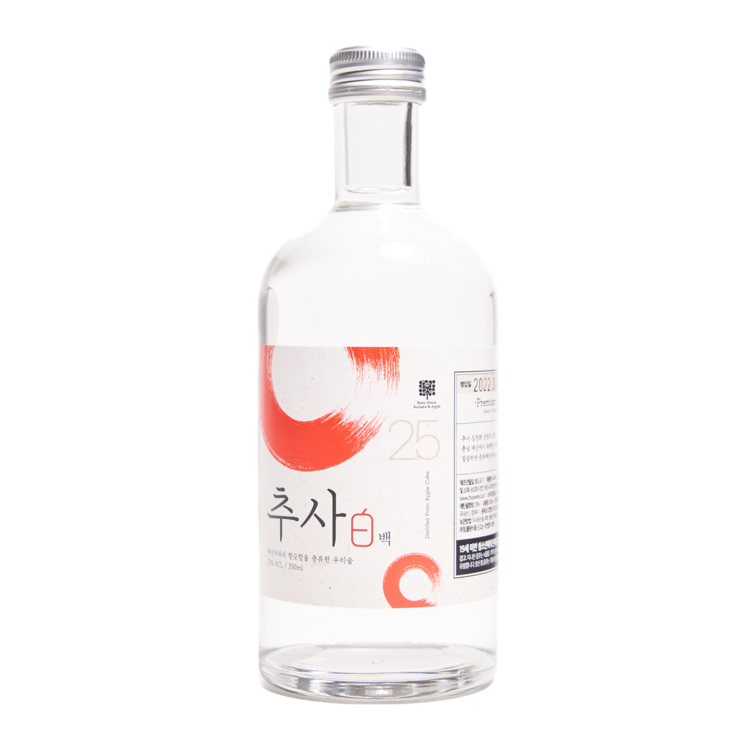 추사백 25도 350ml 사과 소주 증류주 예산사과와인 - 메인 이미지