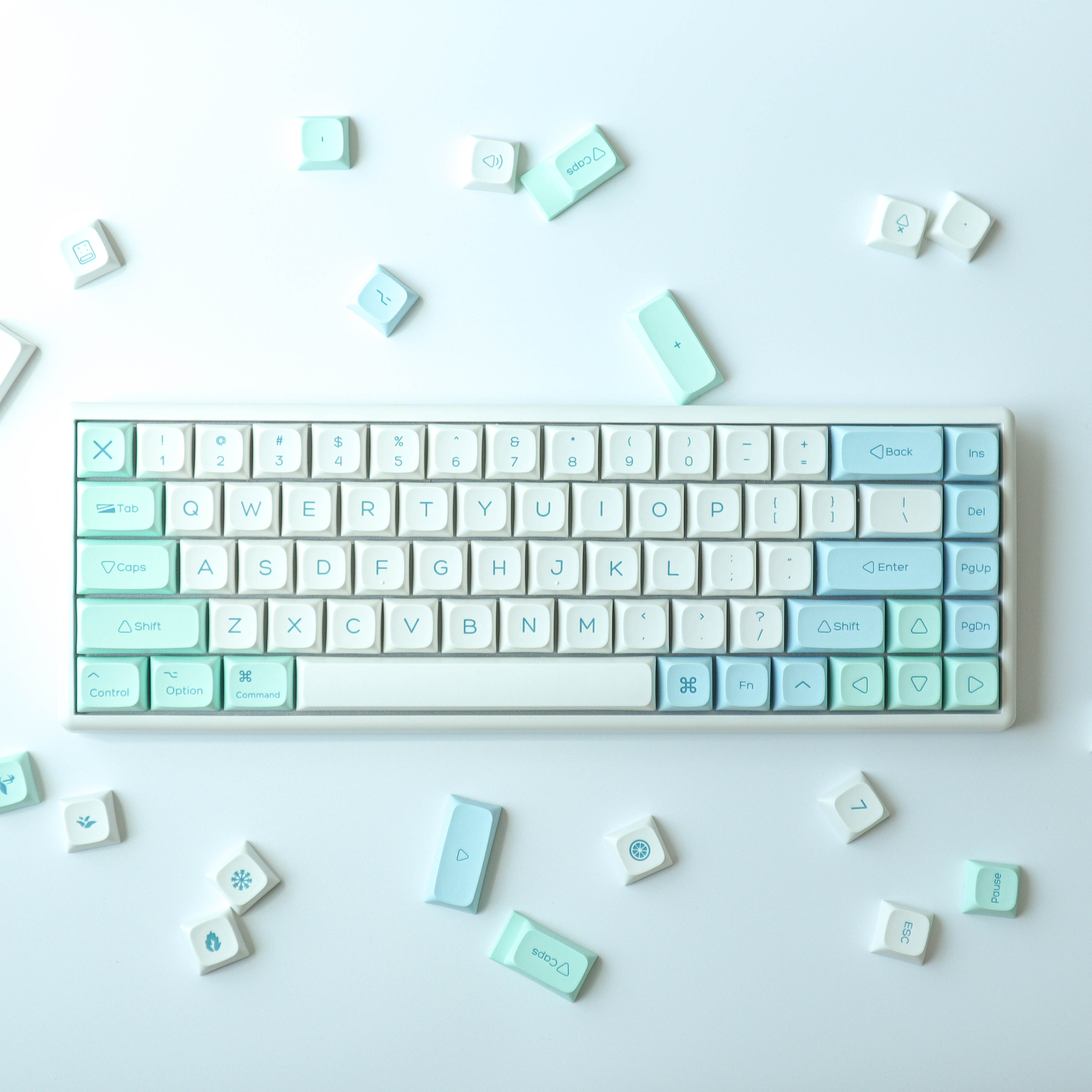 기계식 키보드 키캡 추천 하늘 민트 애플 키캡 XDA PBT