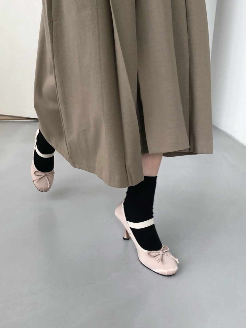 러블리 라운드 리본 메리제인 새틴 밴딩 여성 펌프스 쿠션 힐 8cm 상세 이미지 13