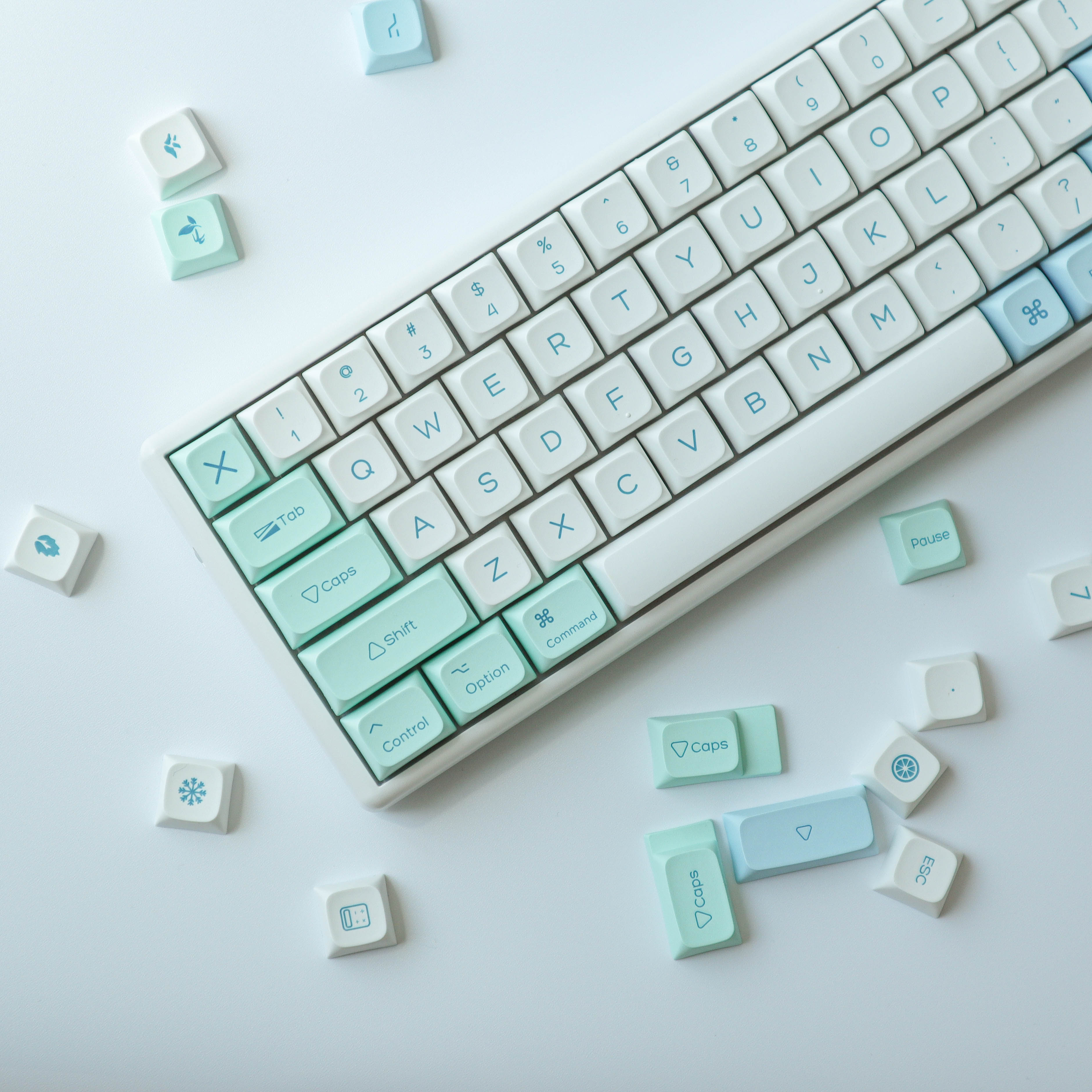 기계식 키보드 키캡 추천 하늘 민트 애플 키캡 XDA PBT
