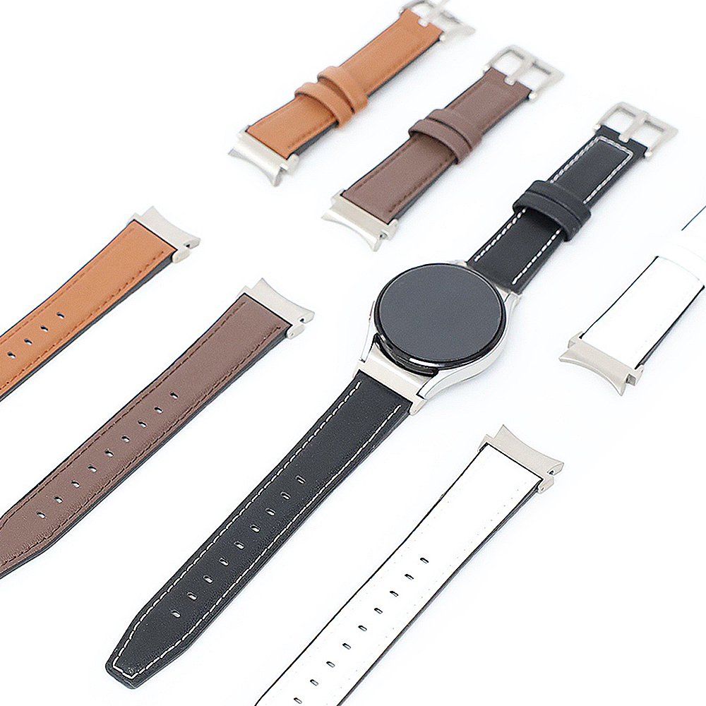 갤럭시워치5 프로 / 갤럭시워치4 클래식 가죽 스트랩 커브형 메탈러그