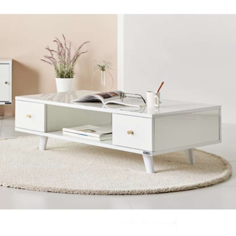 거실 수납 테이블 거실용 고급 화이트 탁자 거실 서랍 테이블