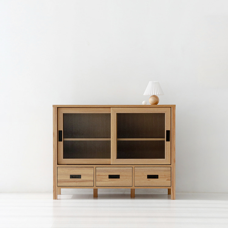 숄리드 2문3서랍 낮은수납장 CHM85110 1100x400x850mm, 2단, 캄포어베니어 3932.5957 이미지 6