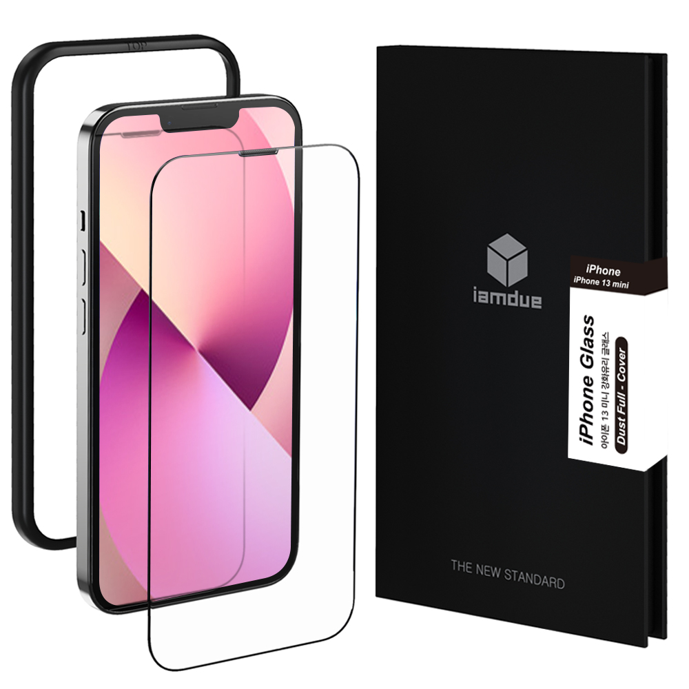 아이엠듀 풀커버 강화유리 액정보호필름 보호 필름 아이폰13 미니, 2매입