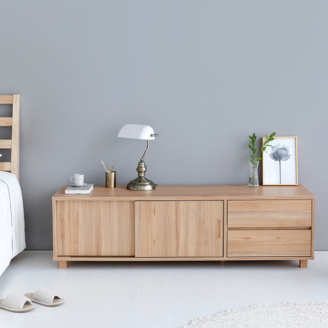 숄리드 TV 거실장 2문2서랍 15043 TVBM43150 1500x400x430mm, 캄포어베니어 9397.4154