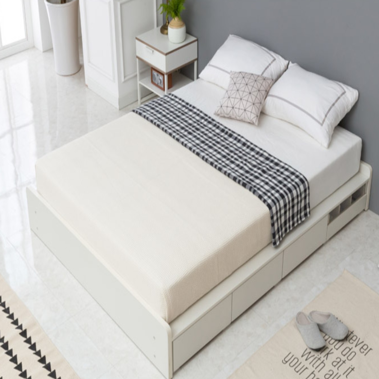 헤드리스 침대 고등학생 아이방 서랍형 침대 프레임