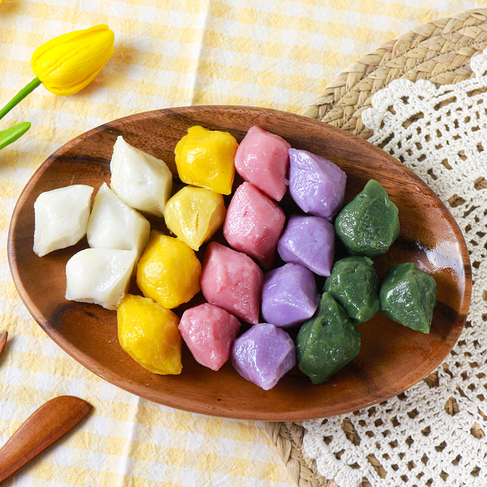 추석 흰색 송편 만들기 키트 반죽 떡 재료 어린이집 밀키트 체험 믹스 세트 멥쌀가루 1kg 깨속 170g - 상세 이미지 4