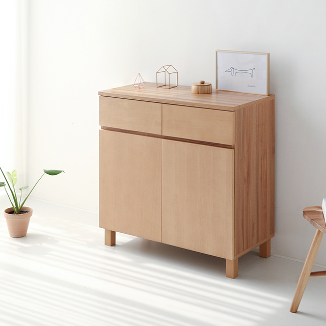 숄리드 4문 수납장 CHM8380B 800x400x830mm, 2단, 캄포어베니어 7230.5380 - 상세 이미지 3