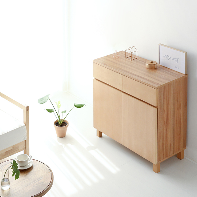 숄리드 4문 수납장 CHM8380B 800x400x830mm, 2단, 캄포어베니어 7230.5380 - 상세 이미지 4