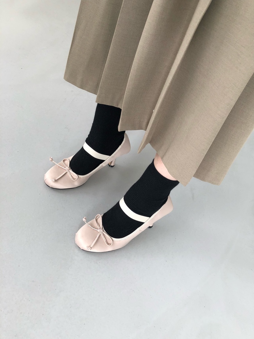 러블리 라운드 리본 메리제인 새틴 밴딩 여성 펌프스 쿠션 힐 8cm 상세 이미지 14