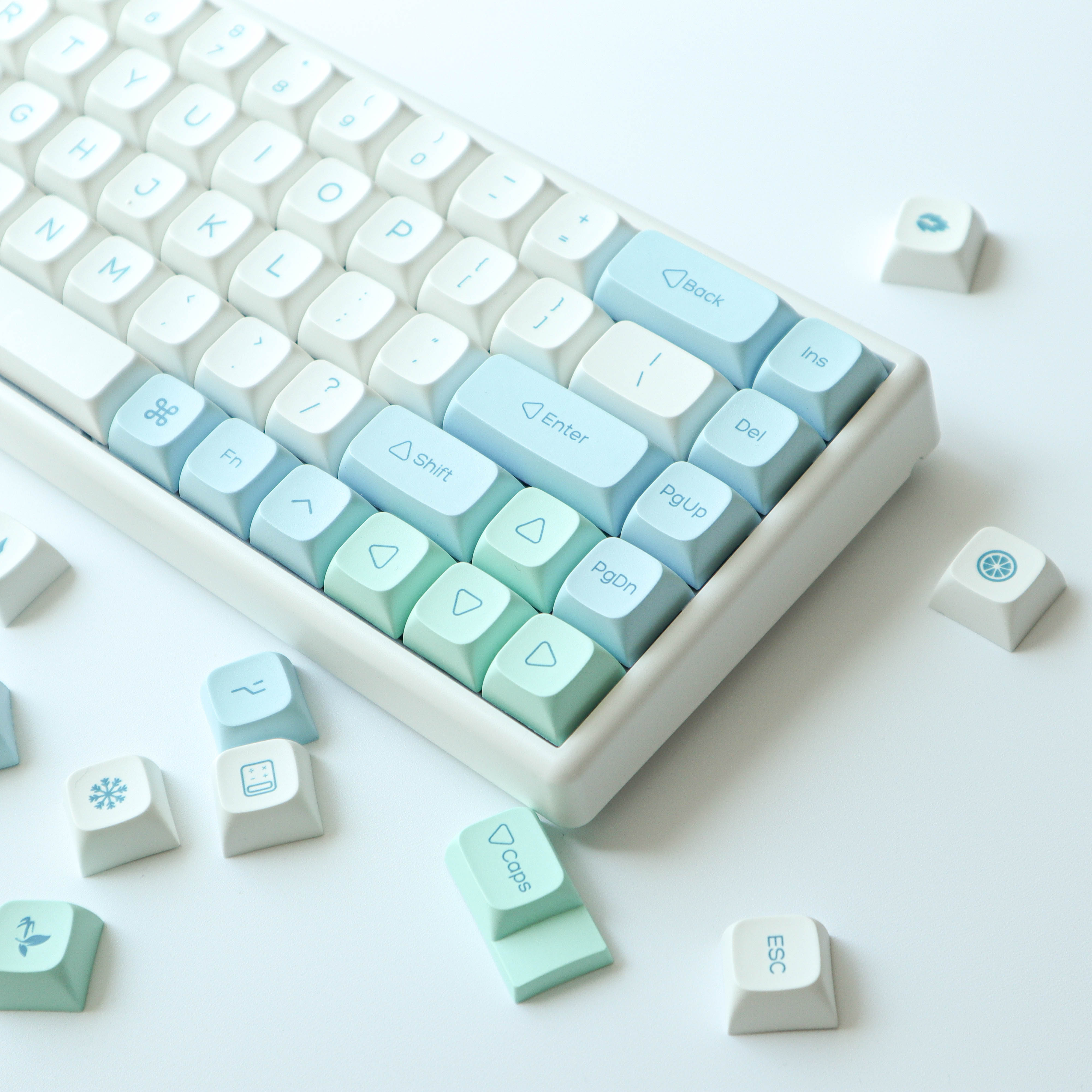 기계식 키보드 키캡 추천 하늘 민트 애플 키캡 XDA PBT