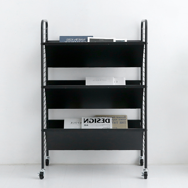 RATNER 책꽂이 트롤리 748x450x1100mm, 3단, 블랙 7460.5491 - 상세 이미지 4