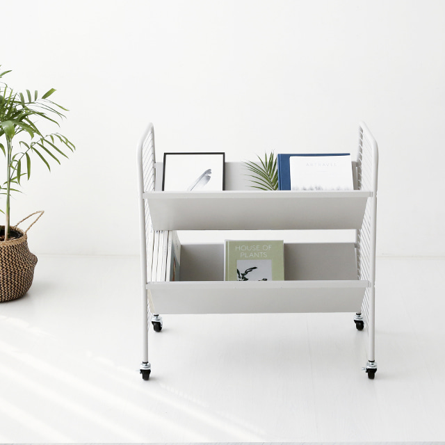RATNER 책꽂이 트롤리 75x44x80, 2단, 라이트그레이 2052.8773