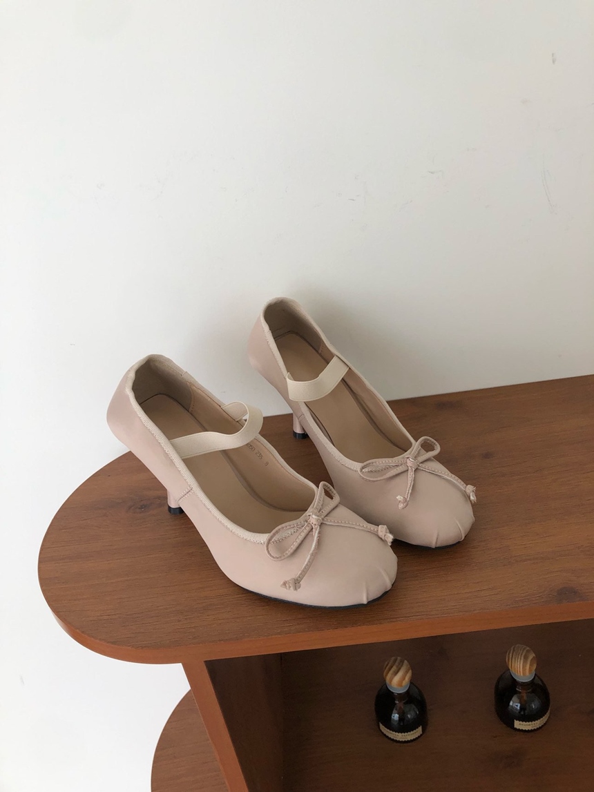 러블리 라운드 리본 메리제인 새틴 밴딩 여성 펌프스 쿠션 힐 8cm 상세 이미지 19