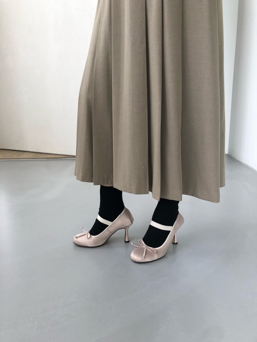 러블리 라운드 리본 메리제인 새틴 밴딩 여성 펌프스 쿠션 힐 8cm 상세 이미지 12
